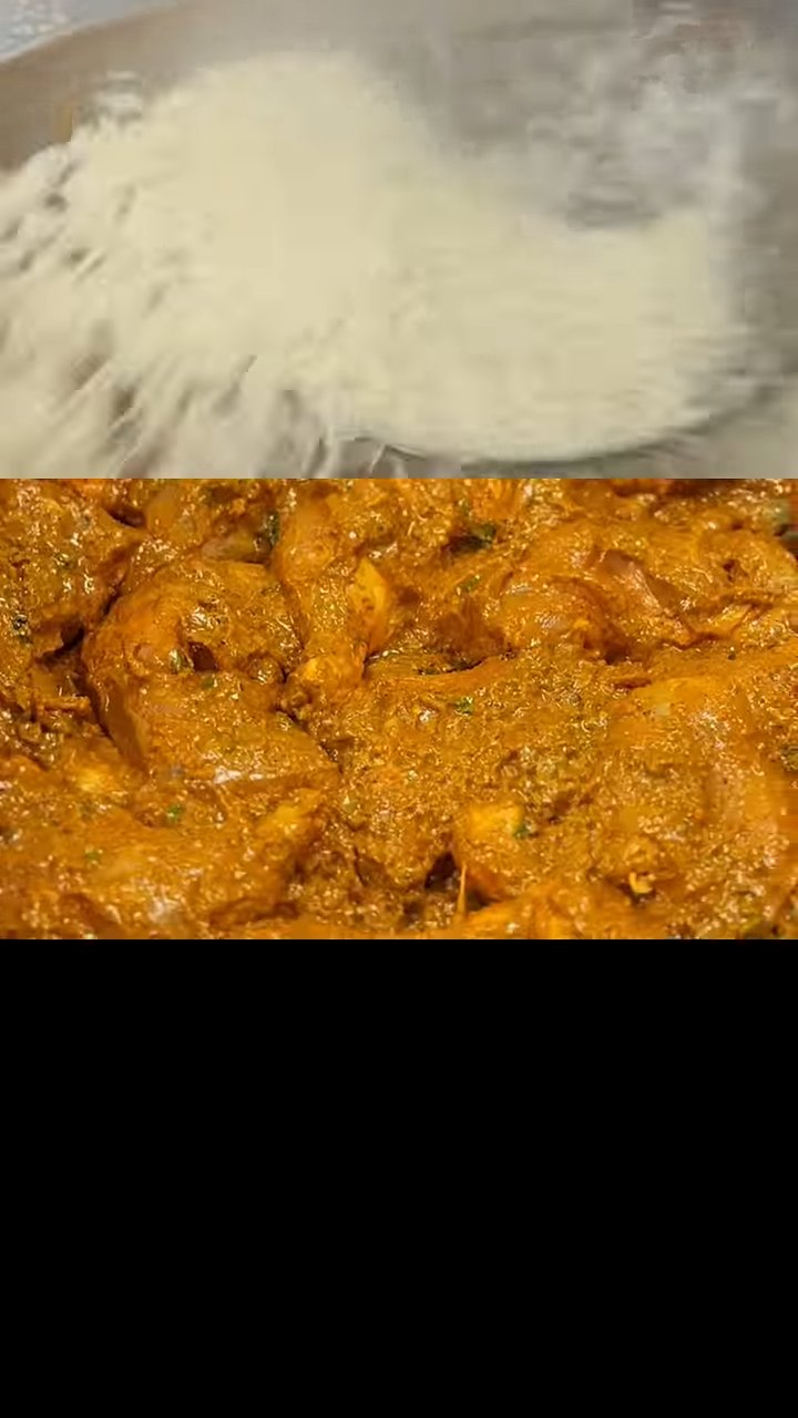Bommarillu Biryani's chicken biryani being freshly prepared